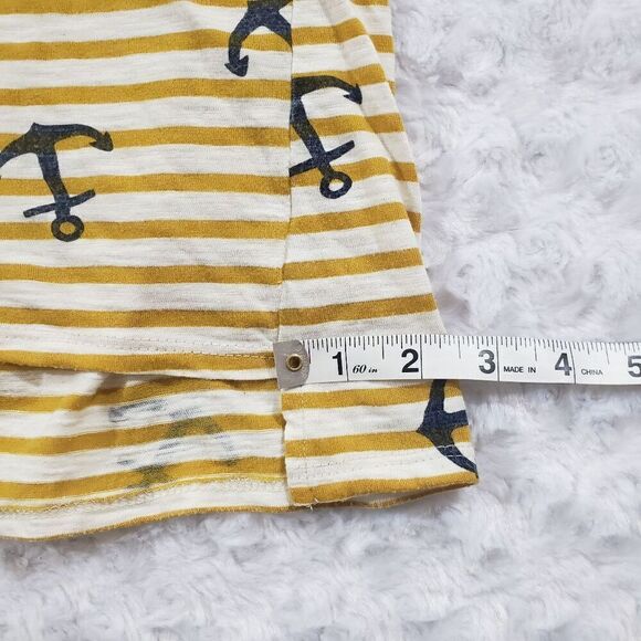 Nautical yellow striped tank blue anchors and zip back see measurements for size - Picture 5 of 6